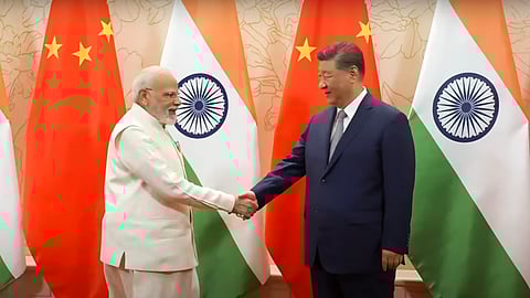 In this image received on Aug. 31, 2025, Prime Minister Narendra Modi with Chinese President Xi Jinping during a meeting, in Tianjin, China.