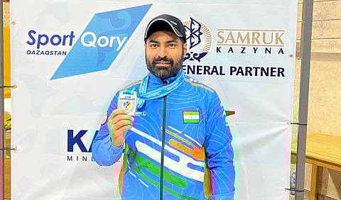 Gurpreet Singh captured the gold medal in the 25m standard pistol discipline during the recent Asian Championships in Shymkent