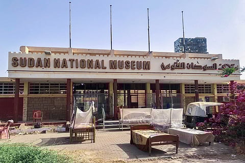 A picture shows a view of the damage at the Sudan National Museum in Khartoum on April 11, 2025, after the army recaptured the country's capital from RSF paramilitaries the previous month.