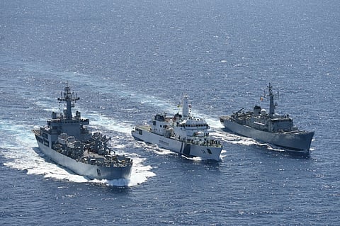  First Training Squadron (1TS) of the Indian Navy — INS Tir, INS Shardul, and CGS Sarathi — arrived at Port Victoria, Seychelles, on September 1, 2025. 