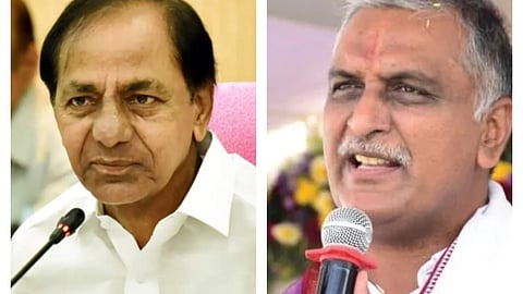 Former Chief Minister K Chandrashekar Rao and former Irrigation Minister T Harish Rao 