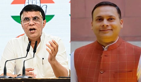 Congress national spokesperson Pawan Khera (L) and BJP's National Information and Technology Department in-charge Amit Malviya (R).