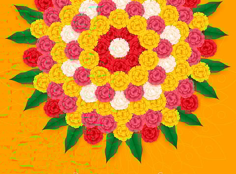 The art of Pookalam, designed by nature