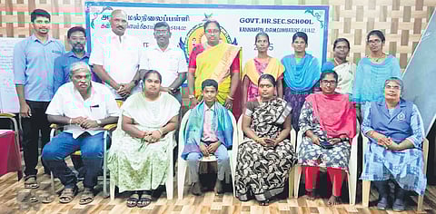 S Manish was honoured by the school management committee recently