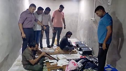 Acting on specific intelligence, the LCB swooped down on a house late Wednesday night, where fake currency was allegedly being printed.