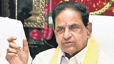 TTD Chairman BR Naidu addressing reporters at Annamaiah Bhavan on Wednesday.