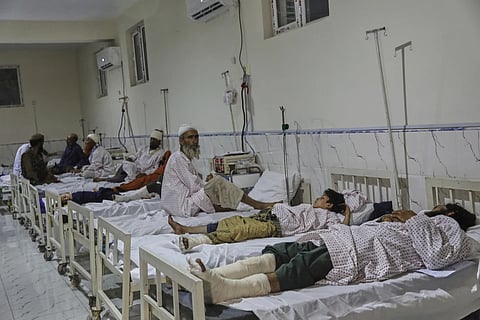 Afghans injured in a powerful earthquake that struck eastern Afghanistan on Sunday, lie on beds at Nangarhar Regional Hospital in Jalalabad, Afghanistan, Wednesday, September 3, 2025.