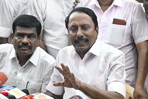 AIADMK general secretary Edappadi K Palaniswami (L) and senior leader K A Sengottaiyan.