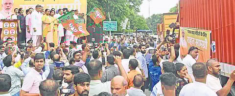 Gupta flags off 52 trucks carrying relief materials