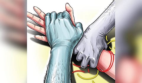 Tribal woman stripped, tied to pole