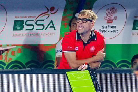 IM Prachura Padakannaya during the session with India hockey players 