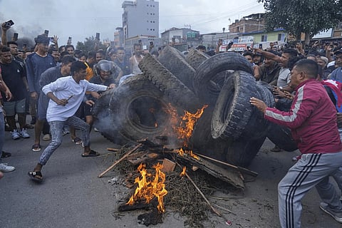 Anti-government protests rocked Nepal’s capital, Kathmandu, for a second day, prompting Prime Minister KP Sharma Oli to resign on Tuesday, Sept. 9, 2025.