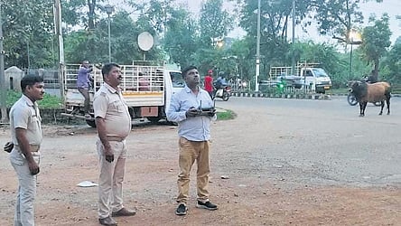 Rourkela police using AI-enabled surveillance drone at Koel Nagar