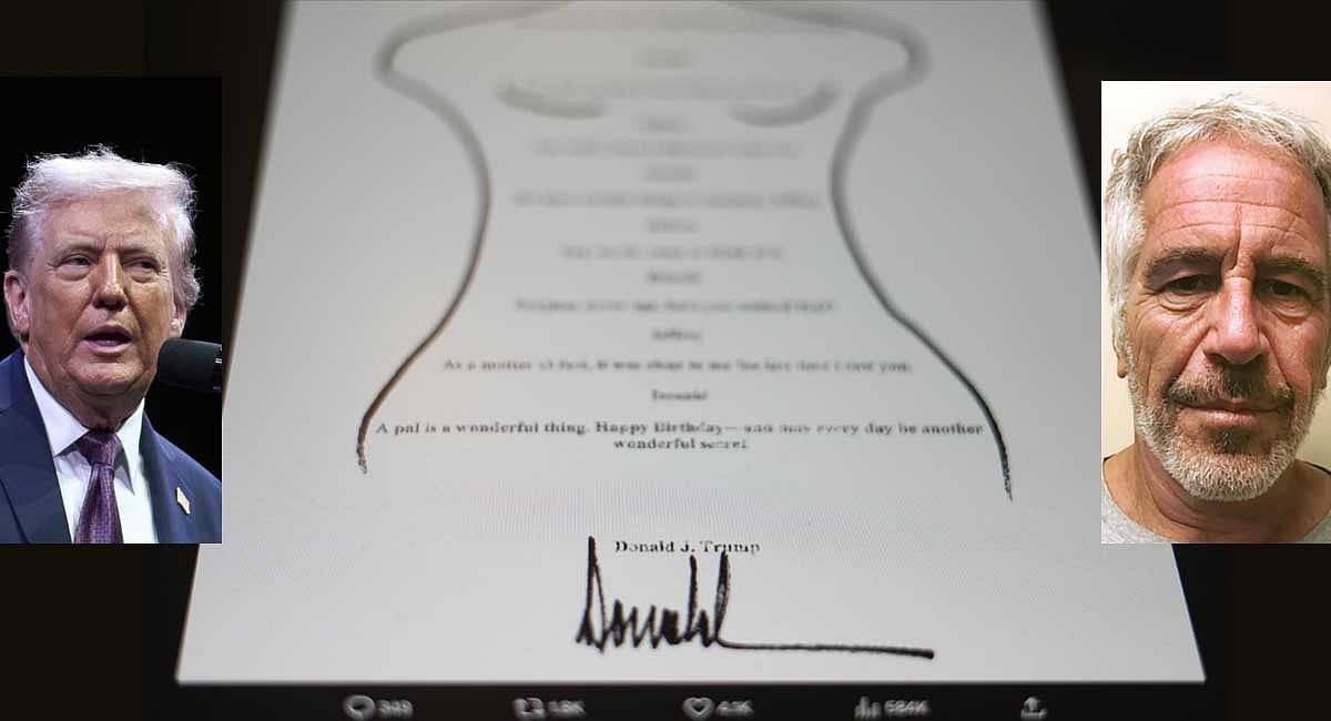 Epstein Writing Trump note to Epstein that he denies writing is released by Congress