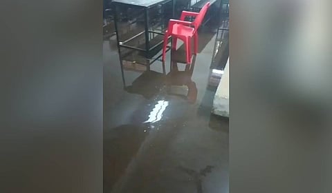 The wastewater allegedly entered the headmistress' room, office room and eight classrooms in the school.