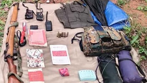 Weapon, items recovered from the encounter site