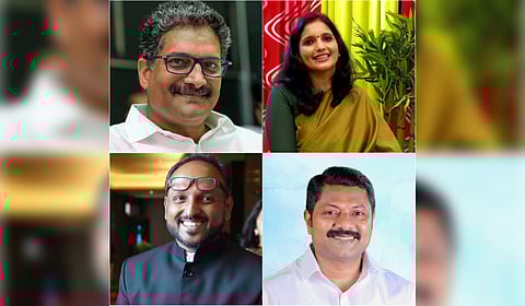 Clockwise from left: Raju P Nair, Jyothi Vijayakumar, Henry Austin and Mathew Antony.