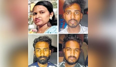 Clockwise from top left: Chaitali Pradeep Kiranagi ; Pradeep Annasab Kiranagi; Rajan Ganapathi Kamble; Saddam Akbar Imandar.