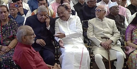 Dhankhar makes his first public appearance since resignation at VP swearing-in ceremony