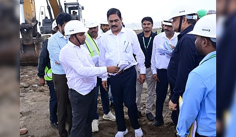 Special Chief Secretary for the Road, Transport and Buildings Department, MT Krishnababu, on Saturday visited the Machilipatnam Port construction site along with officials to review the progress of work.