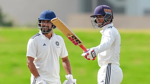 C Andre Siddarth (R) scored an unbeaten 84 while Ankit Sharma made 99 for South Zone on Sunday