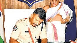 SP Harshavardhan Raju takes charge at the District Police Office (DPO) of Ongole on Sunday.