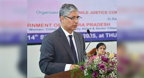 Andhra Pradesh High Court chief justice Dhiraj Singh Thakur addressing at State level Stakeholders Consultation -2025 On 'Safeguarding the Girl Child: Towards a Safer and Enabling Environment for her in India’