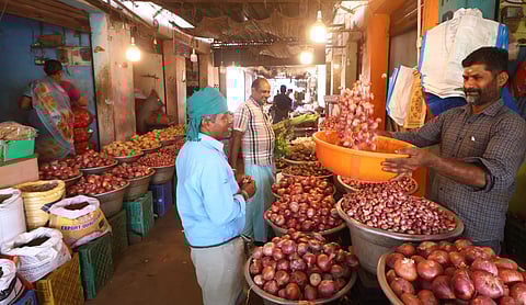 View of Mattuthavani Vegetable market in Madurai.