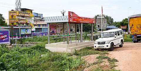The bus shelter at Sanjeev Nagar on the Tiruchy-Chennai national highway.