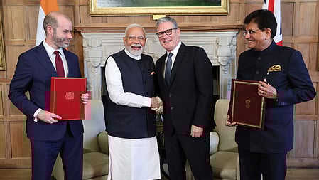 The India–UK comprehensive economic and trade agreement (CETA) was signed and exchanged during the official UK visit of Prime Minister Narendra Modi 