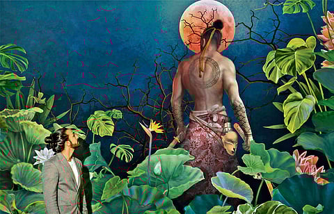 Decorating spaces transform them into narrative environments. One such work by Sachin Samson, a Kochi-born artist who makes murals the medium through which interiors breathe and speak.