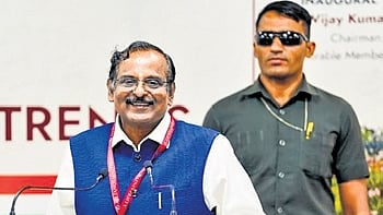 ISRO Chairman V Narayanan addresses the national workshop on Hydrogen Fuel Technologies and Future Trends at Alliance University on Friday.