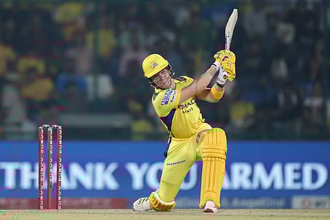 Dewald Brevis in action for the Chennai Super Kings in IPL 2025