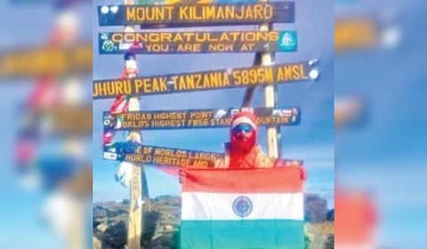 Ashirbad Mahapatra on top of Mount Kilimanjaro