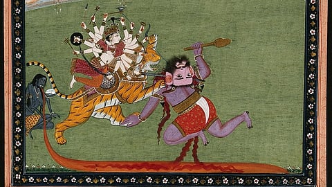 Mahishasura Mardini, as depicted in this painting