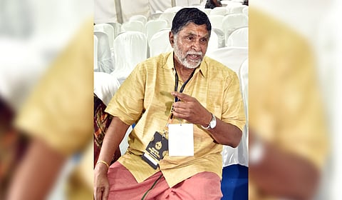 Canadian citizen Balasubrahmanian attending the Global Ayyappa Sangamam at Pampa on Saturday.