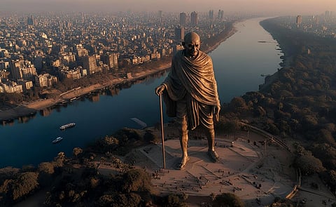 A view of a proposed model of Gandhi Sarovar at Bapu Ghat