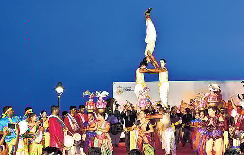 This cultural programme on Sunday attracted large crowds, with more than 60 artistes presenting classical and folk art forms of dance.