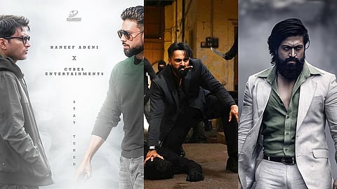 From L to R: Haneef Adeni and Shareef Muhammed, A still of Unni Mukundan from Marco, Yash