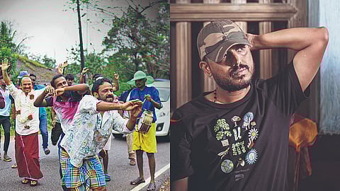 A still from Moda Male Mathu Shaila (L) and Rakshit Thirthahalli (R)