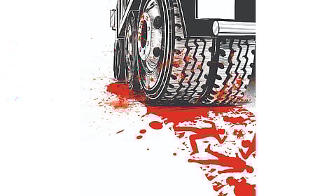 The officer was suspended for not informing the police about the accident and not transporting the injured to a hospital.