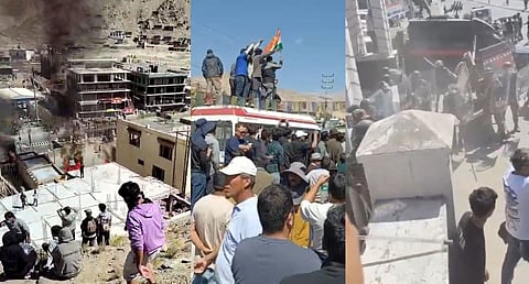 Ladakh statehood protests: Youth torch vehicle outside BJP office, clash with police in Leh