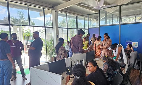 A group of parents at a private playschool in Coimbatore held a sit-in protest on the school campus, demanding a refund of their children'sdeposit amount.