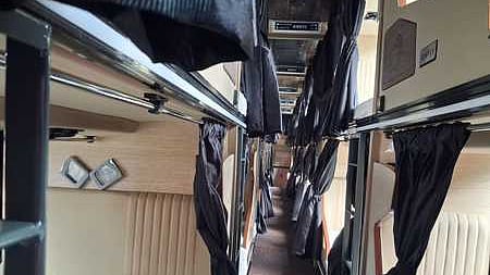 The inside view of the sleeper bus