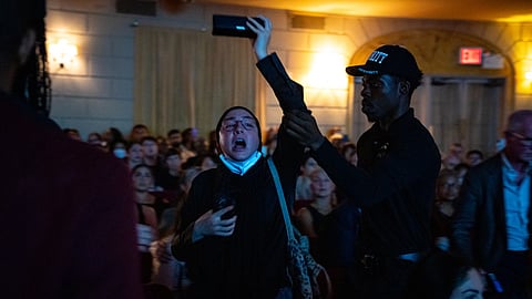 Harris faces protesters, condemns Israel’s war in Gaza on first night of book tour