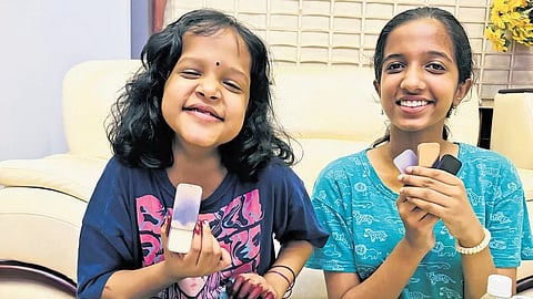 Kanishka and Akanshka with their products