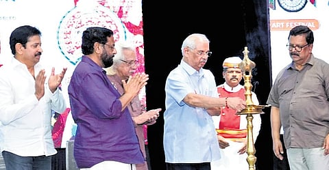 Governor Rajendra Arlekar inaugurating Sammohan 2025 at a function held at the Different Art Centre in Thiruvananthapuram on Saturday