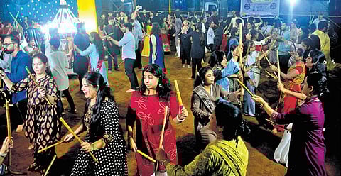 Gujaratis immerse in a joyful dance of dandiya for Navratri in the Silver City 