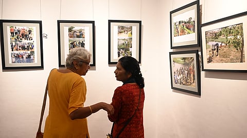 Visitors share a light moment at ‘Voices from the Waters’, an international travelling film festival, held recently at Basavanagudi