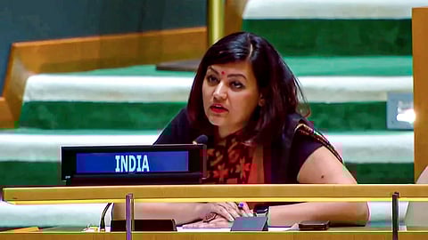 Petal Gahlot exercising the Right of Reply to Pak PM’s address at UNGA.